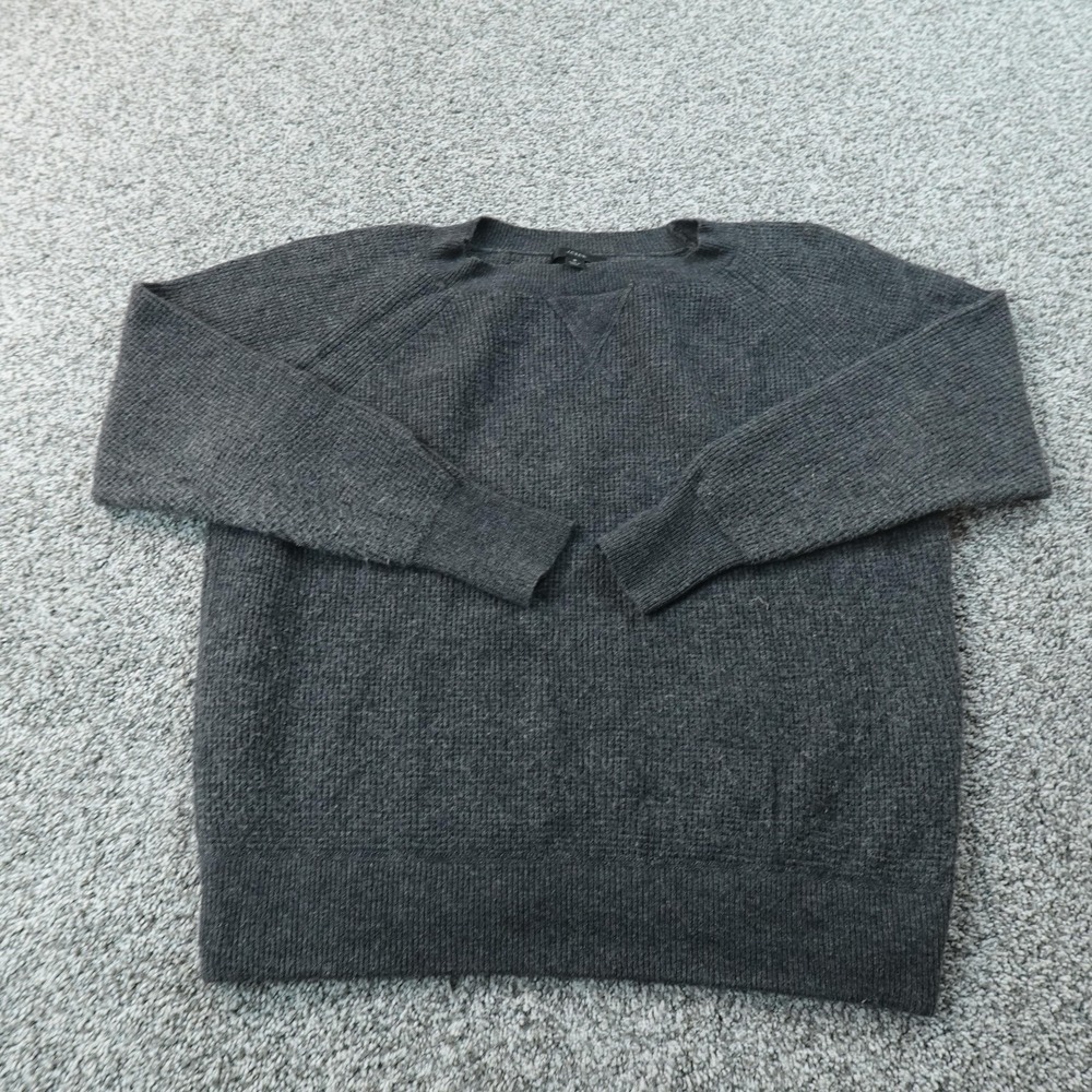 J Crew Sweater Womens S Gray Merino Alpaca Waffle Knit Thermal Pullover Crewneck